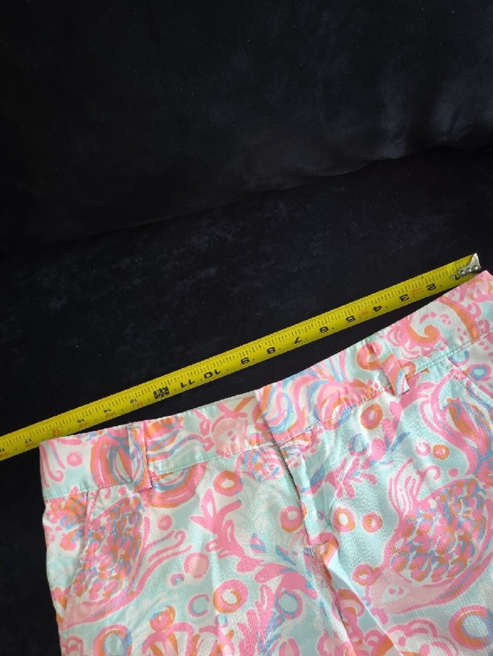 Lilly Pulitzer Coral, Pink & Aqua Printed Bermuda Shorts Size 8 - Picture 5 of 6